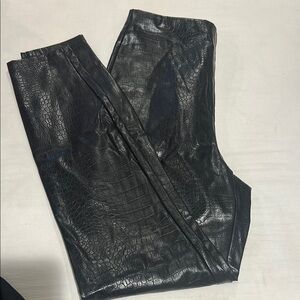 Express Black Textured Faux Leather Pants